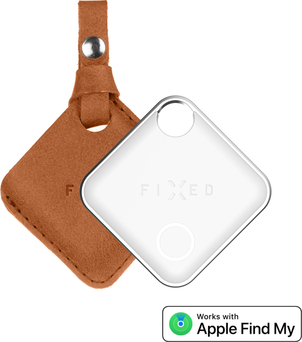 Pouzdro FIXED Case for Tag z pravé hovězí kůže s Tagem, hnědé