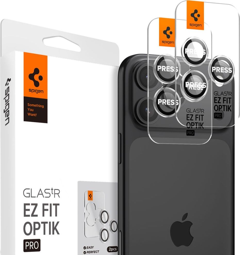 Ochranné sklo na čočku foťáku SPIGEN OPTIK.TR ”EZ FIT” CAMERA PROTECTOR 2-PACK IPHONE 14 PRO / PRO MAX / 15 PRO / PRO MAX CRYSTAL CLEAR