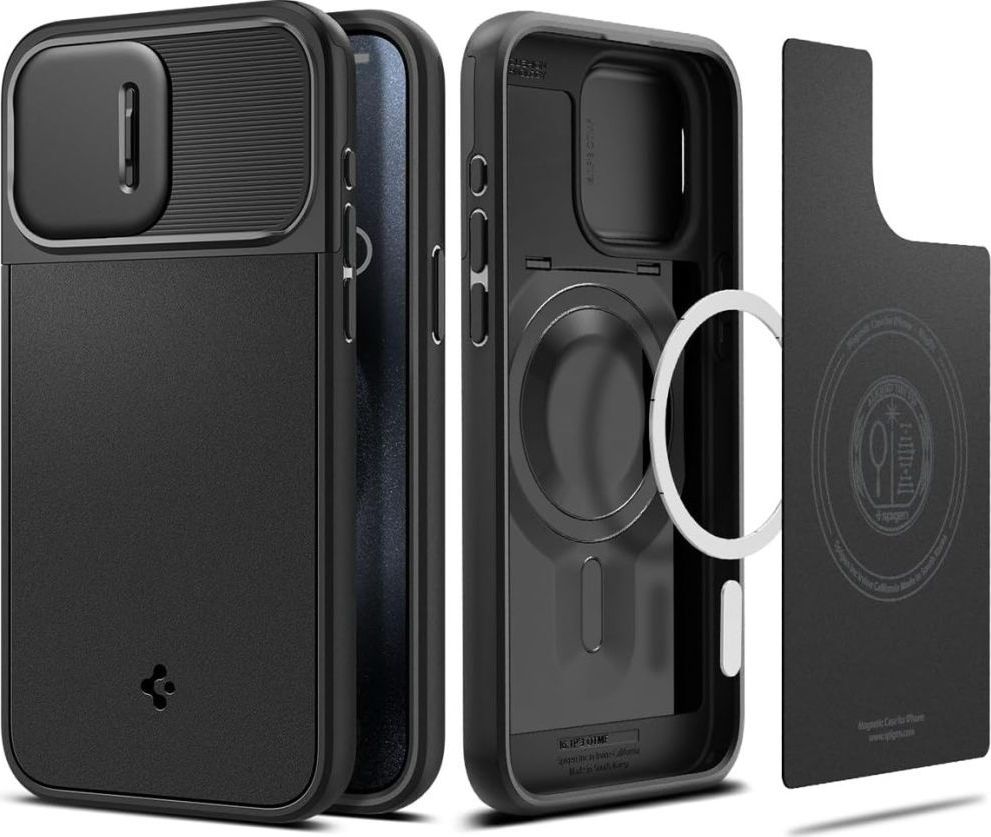 SPIGEN OPTIK ARMOR MAG MAGSAFE IPHONE 15 PRO BLACK