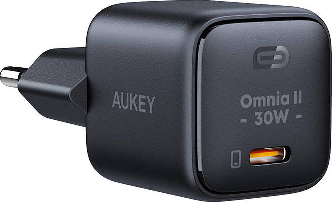 Síťová nabíječka Aukey PA-B1L,USB-C, 30W (černá)