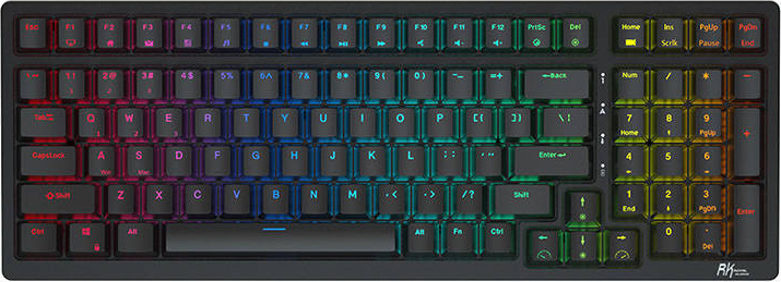 Bezdrátová mechanická klávesnice Royal Kludge RK98 RGB, červený spínač (černý) anglická