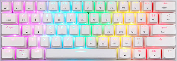 Bezdrátová mechanická klávesnice Motospeed SK62 White (modrý spínač) anglická