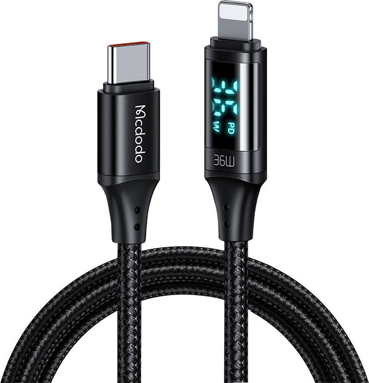 Kabel Mcdodo CA-1030 USB-C na Lightning, 36 W, 1,2 m (černý)