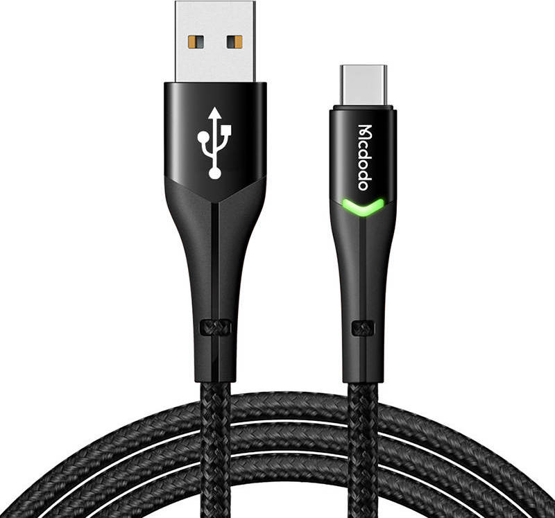 Kabel USB na USB-C Mcdodo Magnificence CA-7960 LED, 1m (černý)