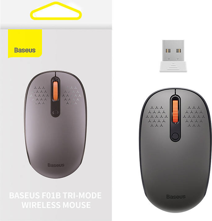 Bezdrátová myš Baseus F01B Tri-mode 2.4G BT 5.0 1600 DPI (matně šedá)