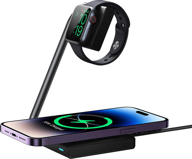 Bezdrátová nabíjecí stanice 2in1 Magnetic Wireless Charger Joyroom JR-WQN05 15W (Black)