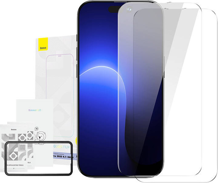 Baseus Crystal Tvrzené sklo 0,3 mm pro iPhone 14 Pro (2 kusy)