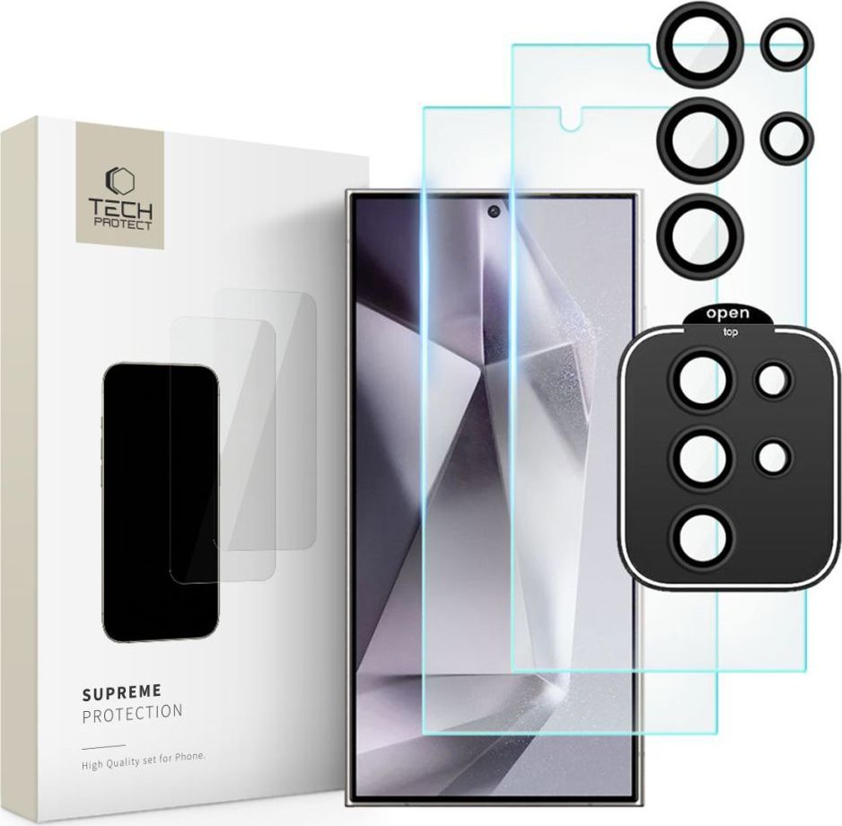 Tvrzené sklo TECH-PROTECT SUPREME SET 3-PACK GALAXY S24 ULTRA CLEAR