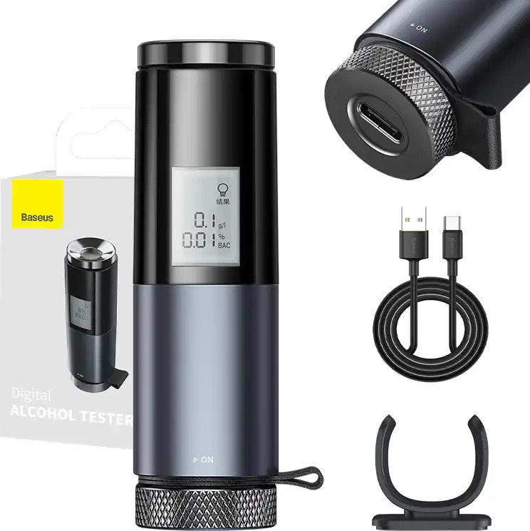 Alkohol tester Breathless s LCD základnou (černý)