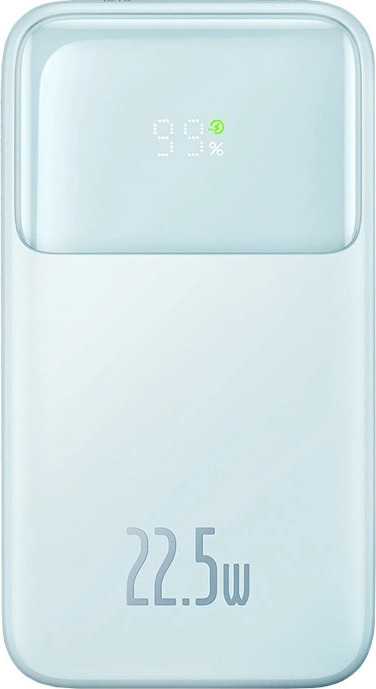 Baseus Comet Series powerbank with display 10000mAh 22.5W - blue + USB-A - USB-C cable 0.3m - white