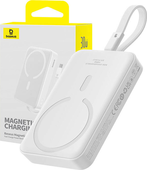 Powerbanka Baseus Magnetic Mini 10000mAh, USB-C30W MagSafe (bílá)
