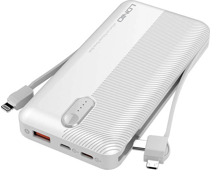 Powerbanka LDNIO PL1013, 10000mAh + kabel 3v1 (bílý)