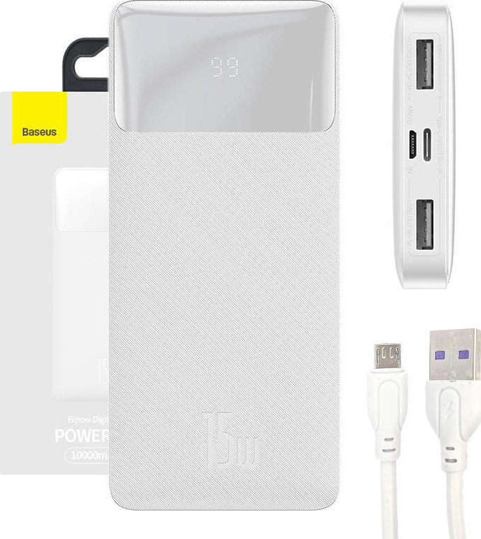 Powerbanka Baseus Bipow 10000mAh, 15W (bílá)