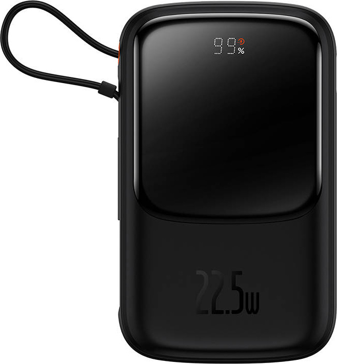 Powerbanka Baseus Qpow PRO s kabelem, 10000 mAh, 22,5 W (černá)