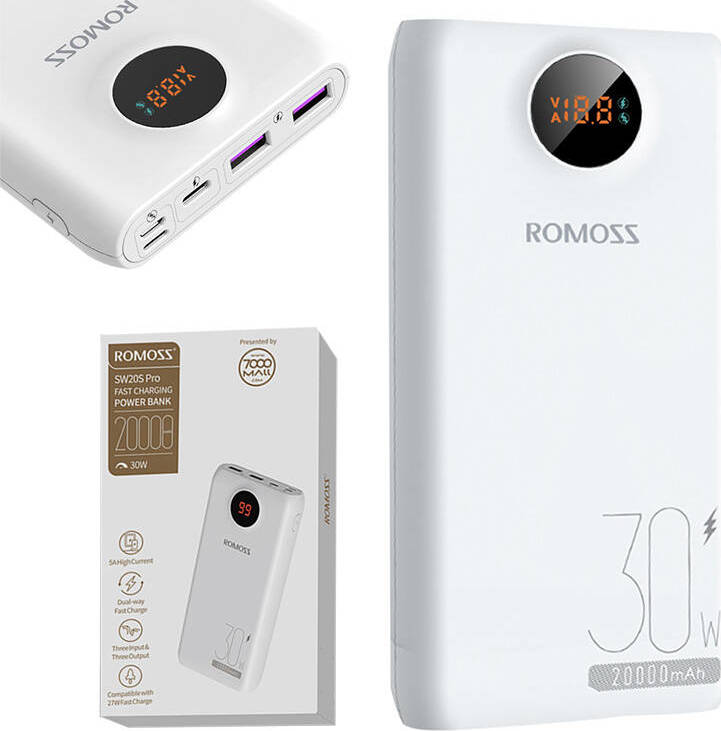 Powerbanka Romoss SW20S Pro 20000mAh, 30W (bílá)