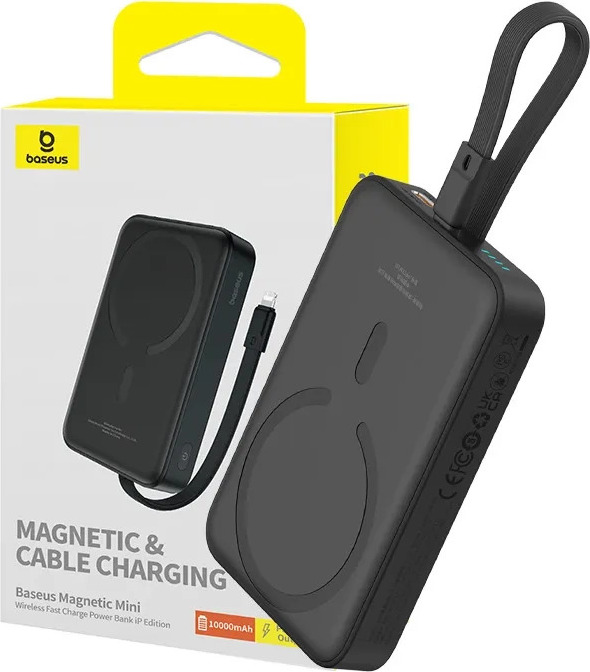 Power banka Baseus Magnetic Mini 10000mAh, USB-C 20W MagSafe pro iPhone (black)