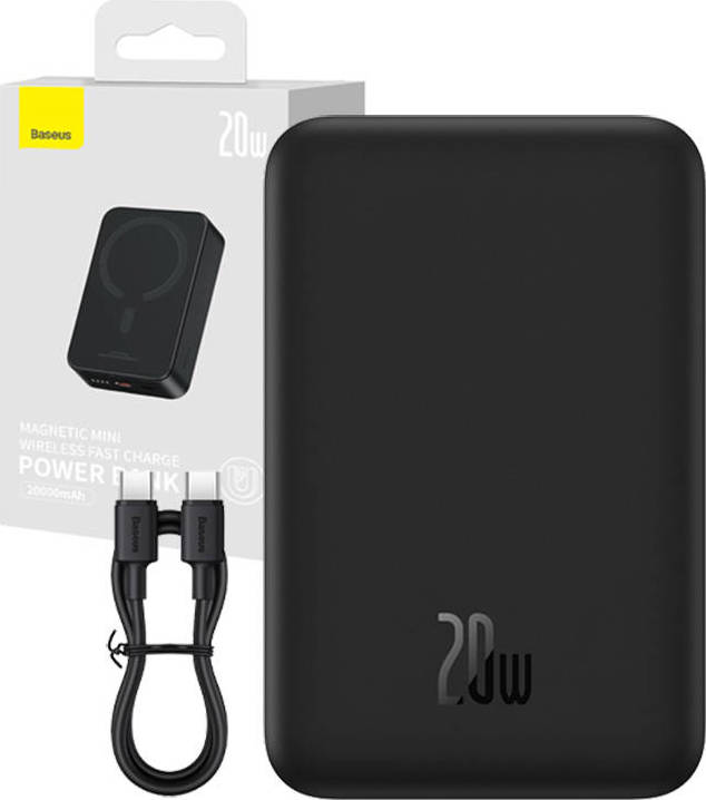 Powerbanka Baseus Magnetic Mini 20000mAh, USB-C 20W MagSafe (černá)