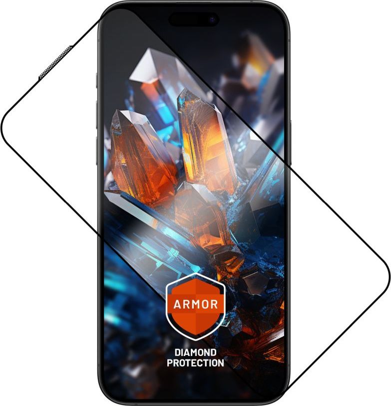 Prémiové ochranné tvrzené sklo FIXED Armor s aplikátorem pro Apple iPhone 15 Pro Max, černé