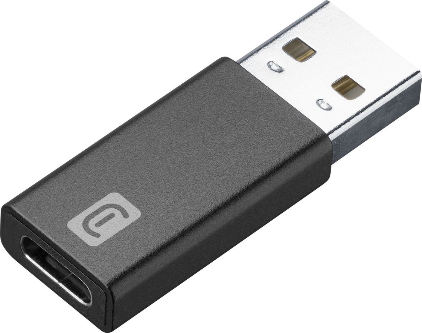 Adaptér Cellulalrine z USB na USB-C pro nabíjení i datový přenos, černý