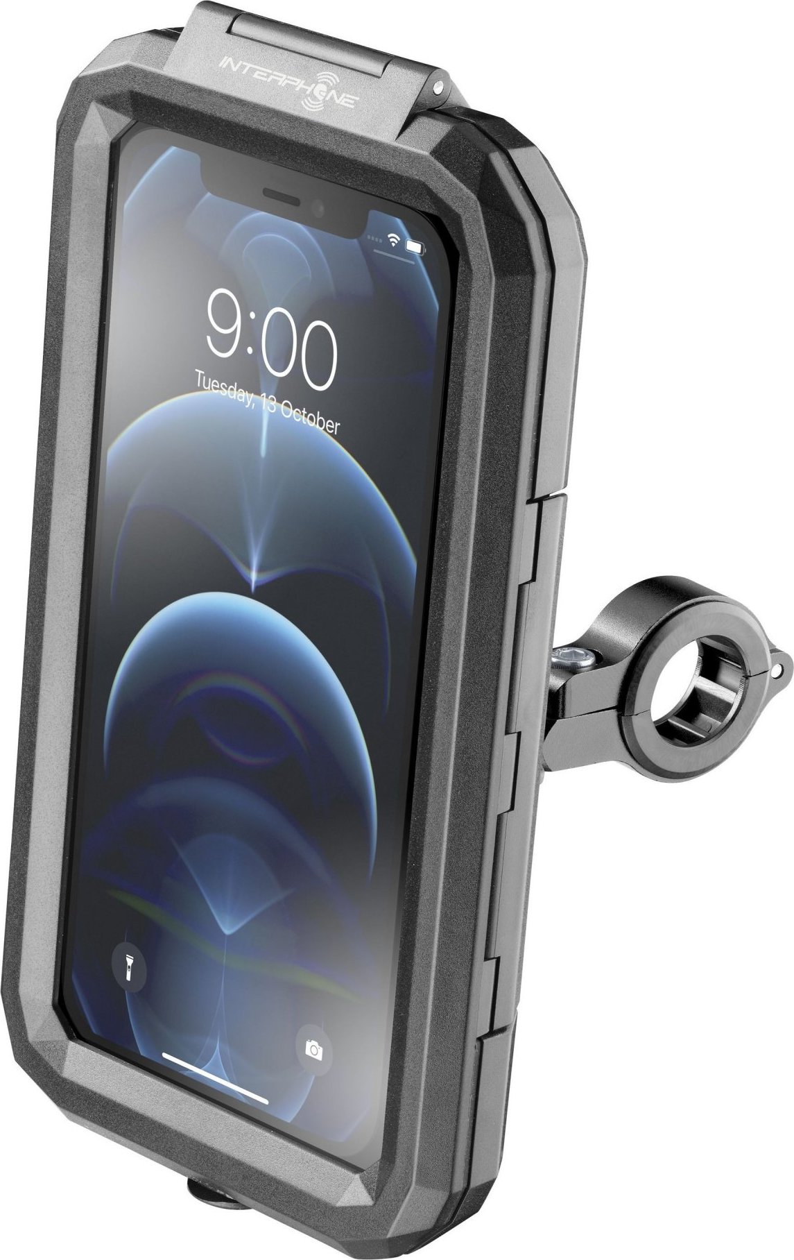 Univerzální voděodolné pouzdro na mobilní telefony Interphone Armor Pro, úchyt na řídítka, max. 6,5