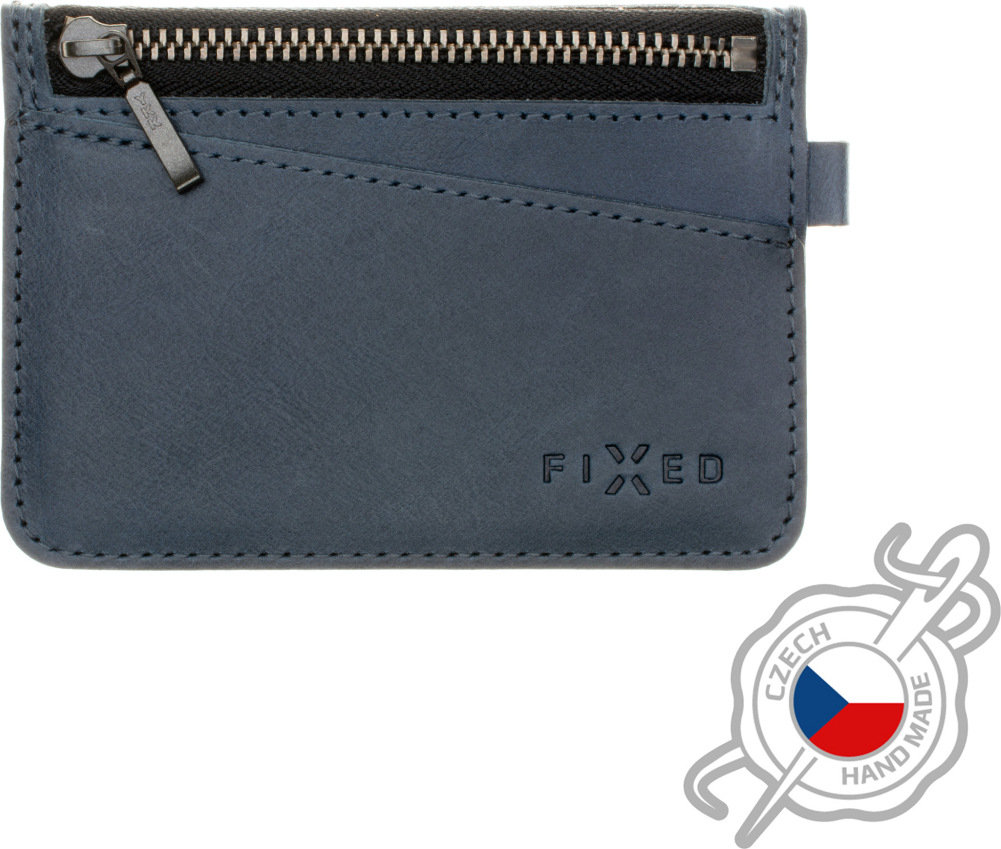 Kožená peněženka FIXED Coins, modrá