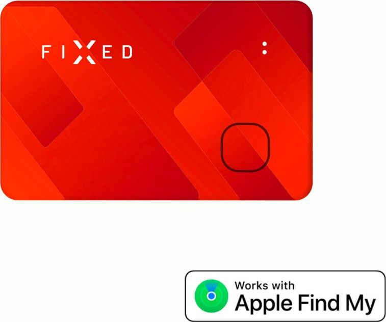 Smart tracker FIXED Tag Card s podporou Find My, bezdrátové nabíjení, oranžový