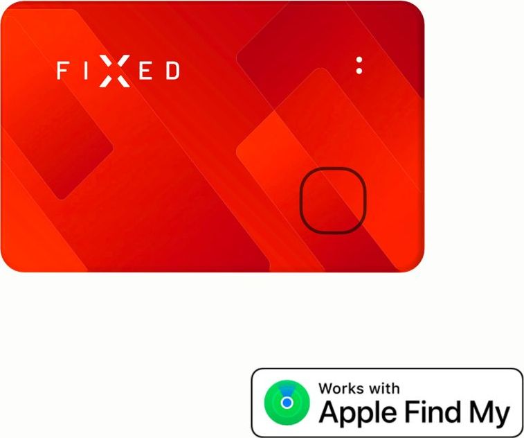 Smart tracker FIXED Tag Card s podporou Find My, bezdrátové nabíjení, oranžový