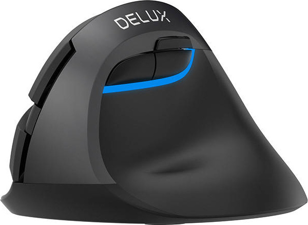 Bezdrátová vertikální myš Delux M618Mini DB BT+2,4G 2400DPI (černá)