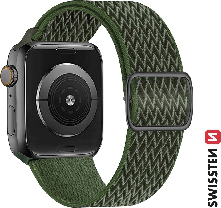 SWISSTEN ŘEMÍNEK PRO APPLE WATCH NYLONOVÝ 38 / 40 / 41 mm KHAKI (se sponou)