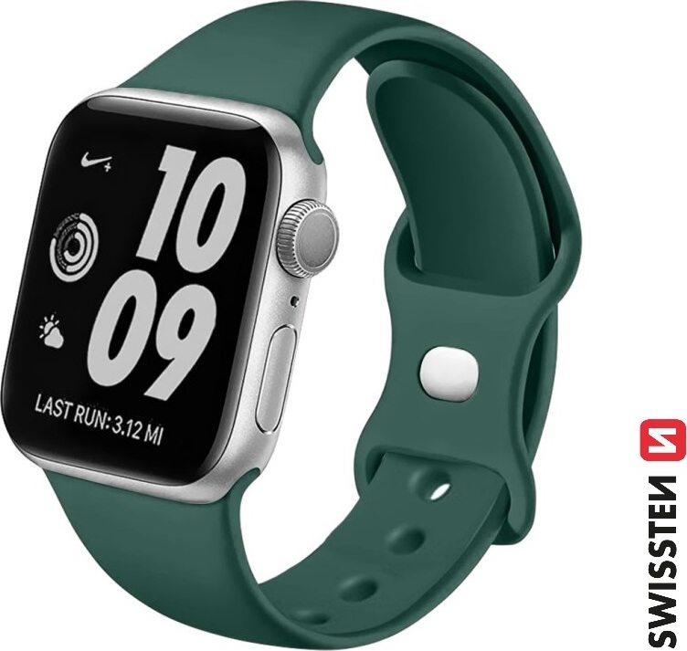 SWISSTEN ŘEMÍNEK PRO APPLE WATCH SILIKONOVÝ 42 / 44 / 45 / 49 mm ZELENÝ