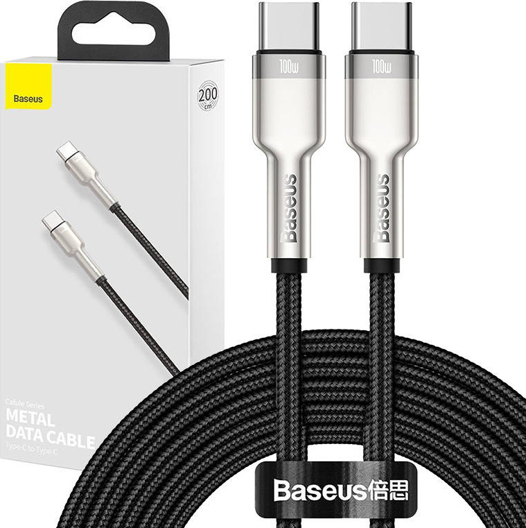 Baseus Cafule Metal Series Datový Kabel USB-C - USB-C 100W 2m Black
