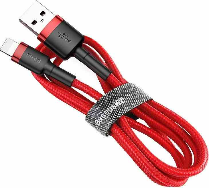 Baseus Cafule USB Lightning kabel 2,4A 0,5m - červený