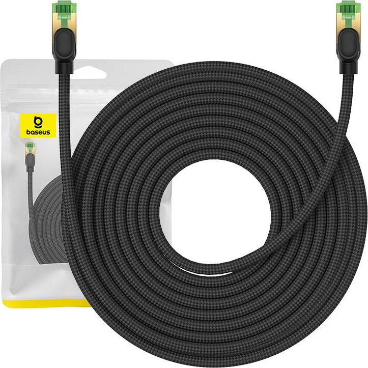 Opletený síťový kabel cat.8 Baseus Ethernet RJ45, 40 Gb/s, 15 m (černý)