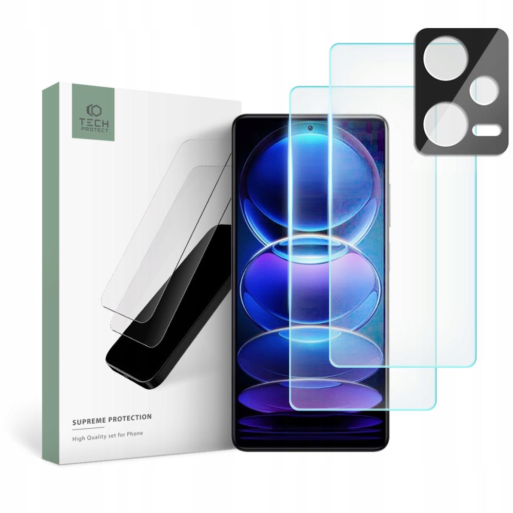 Tvrzené sklo TECH-PROTECT SUPREME SET XIAOMI REDMI NOTE 12 PRO 5G / 12 PRO+ PLUS 5G CLEAR