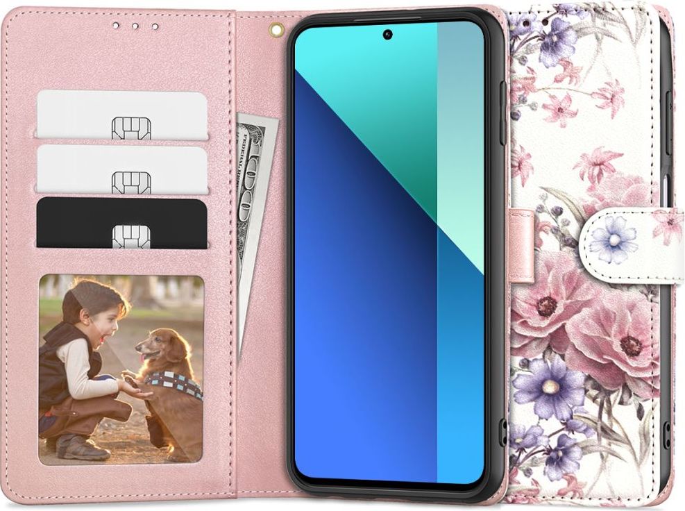 TECH-PROTECT WALLET XIAOMI REDMI NOTE 13 4G / LTE BLOSSOM FLOWER