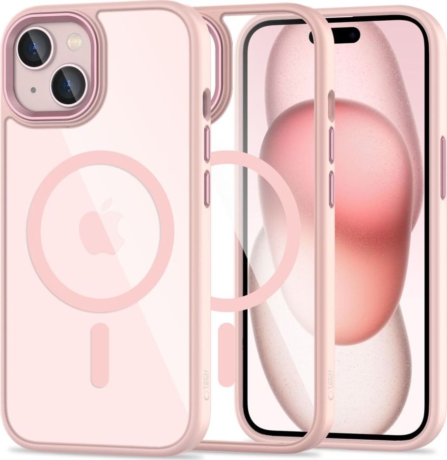 TECH-PROTECT MAGMAT MAGSAFE IPHONE 15 PINK/CLEAR