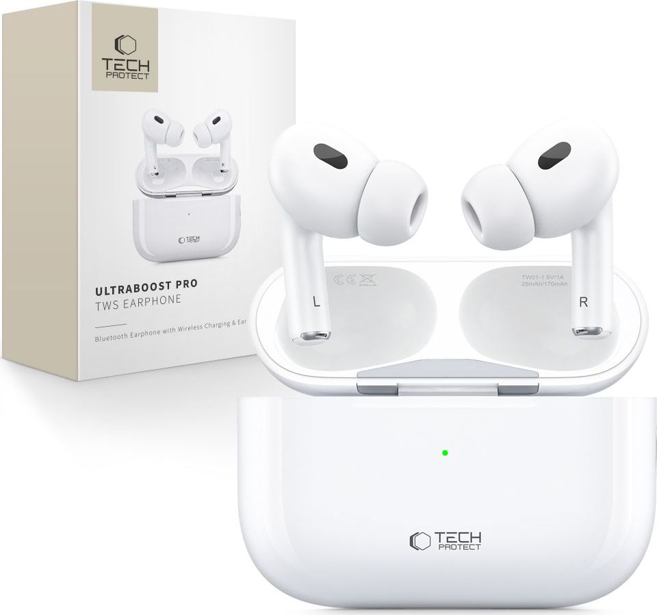 TECH-PROTECT BEZDRÁTOVÁ SLUCHÁTKA ULTRABOOST TWS EARPHONE PRO WHITE