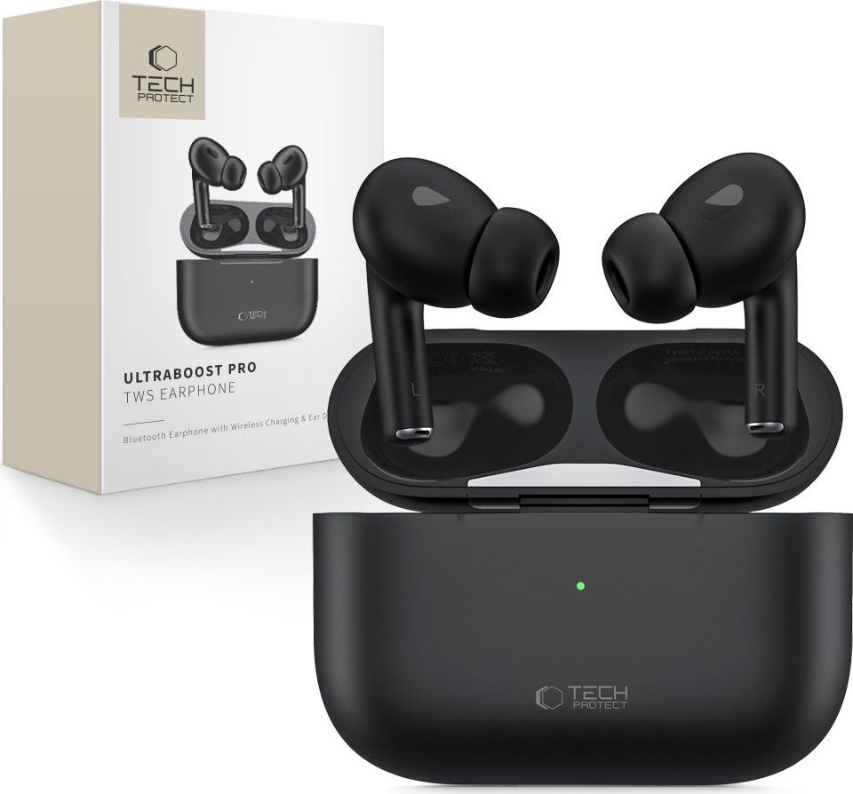 TECH-PROTECT SLUCHÁTKA BEZDRÁTOVÁ ULTRABOOST TWS EARPHONE PRO BLACK