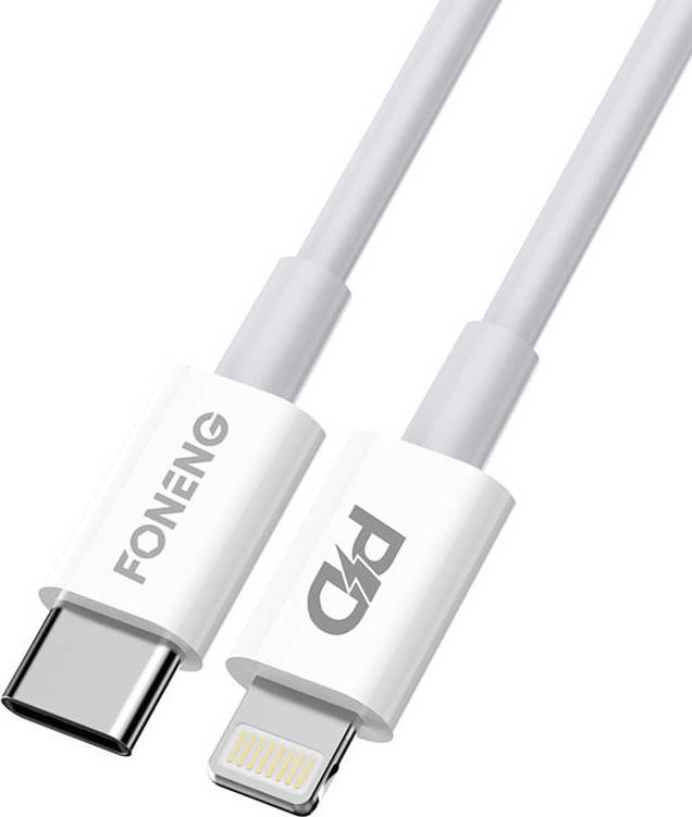 Kabel USB-C na Lighting pro iPhone Foneng X31, 3A, 2M (bílý)
