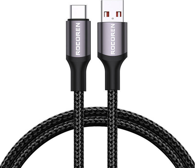 Rychlý nabíjecí kabel Rocoren USB-A na USB-C Retro Series 2m 3A (šedý)
