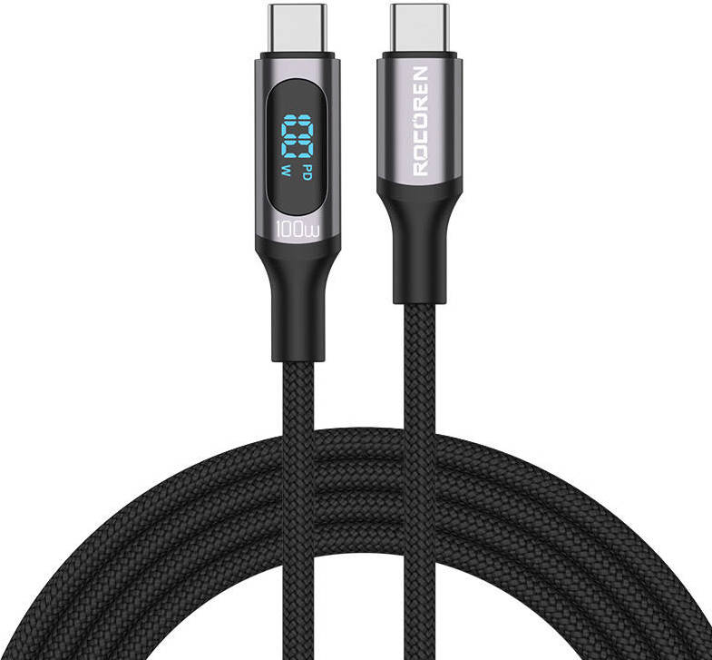 Rychlý nabíjecí kabel Rocoren Digital USB-C na USB-C, PD, 1m (šedý)