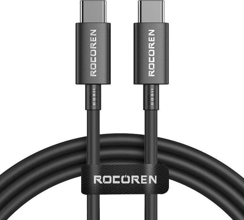 Rychlý nabíjecí kabel Rocoren USB-C na USB-C Simples Series 100W, 1m (černý)