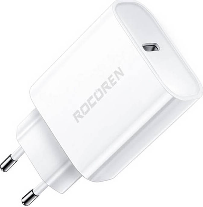 Rychlá nabíječka Rocoren PD 20W USB-C (bílá)