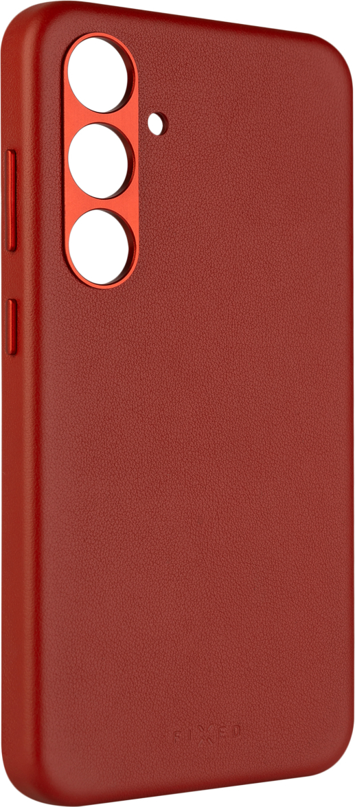 Levně Kožený zadní kryt FIXED MagLeather s podporou MagSafe pro Samsung Galaxy S24, červený