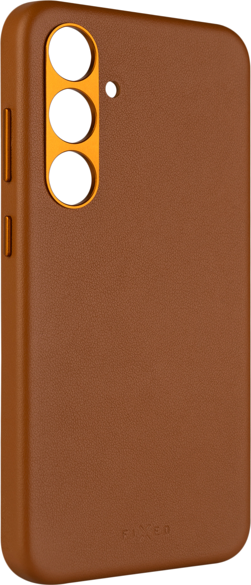Kožený zadní kryt FIXED MagLeather s podporou MagSafe pro Samsung Galaxy S24+, hnědý