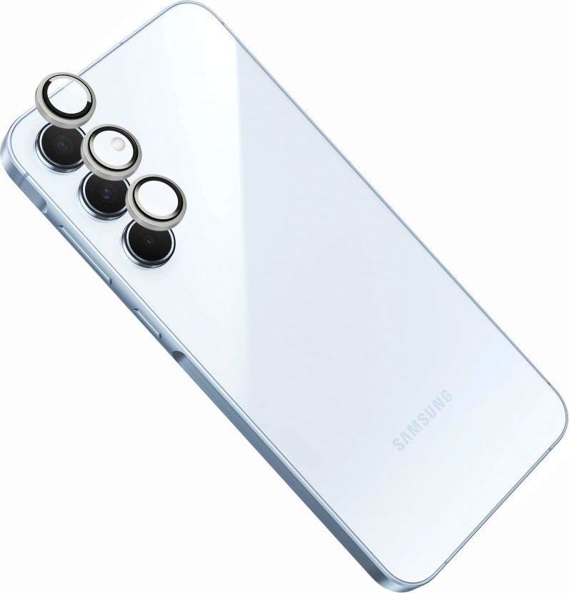 Ochranná skla čoček fotoaparátů FIXED Camera Glass pro Samsung Galaxy A15/A15 5G, stříbrná