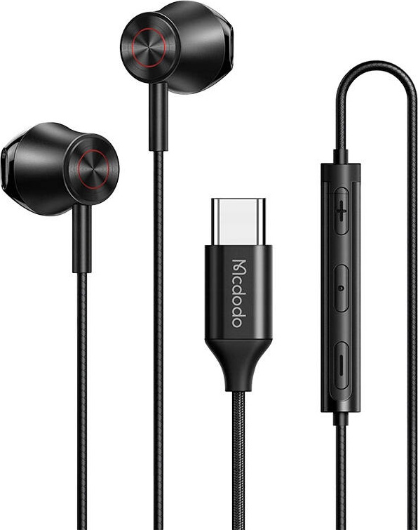 Kabelová sluchátka Mcdodo HP-4070 s konektorem USB-C (černá)