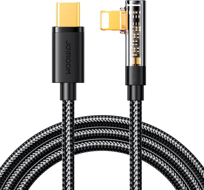 Kabel USB-C na Lightning Joyroom zahnutý S-CL020A6 1,2 m, 20 W, (černý)