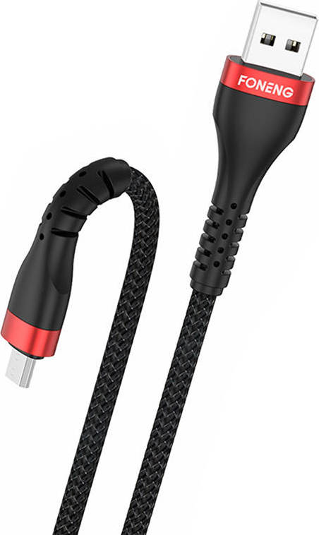 Kabel USB na Micro USB Foneng, x82 Armoured 3A, 1m (černý)