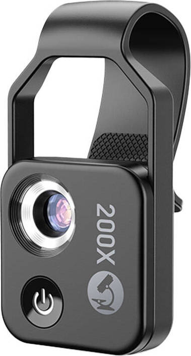 Externí / přídavný objektiv na mobilní telefon APEXEL APL-MS002BK 200X zvětšení mikroskop s LED osvětlením (black)